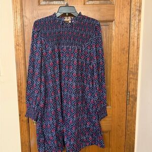 Mud Pie Floral Navy and Red Dress